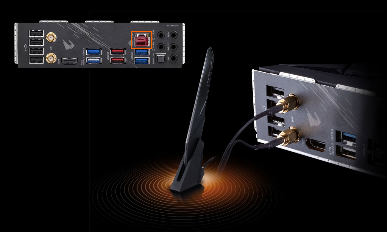 Gigabyte Z490 AORUS ELITE AC - Łączność LAN, Wi-Fi
