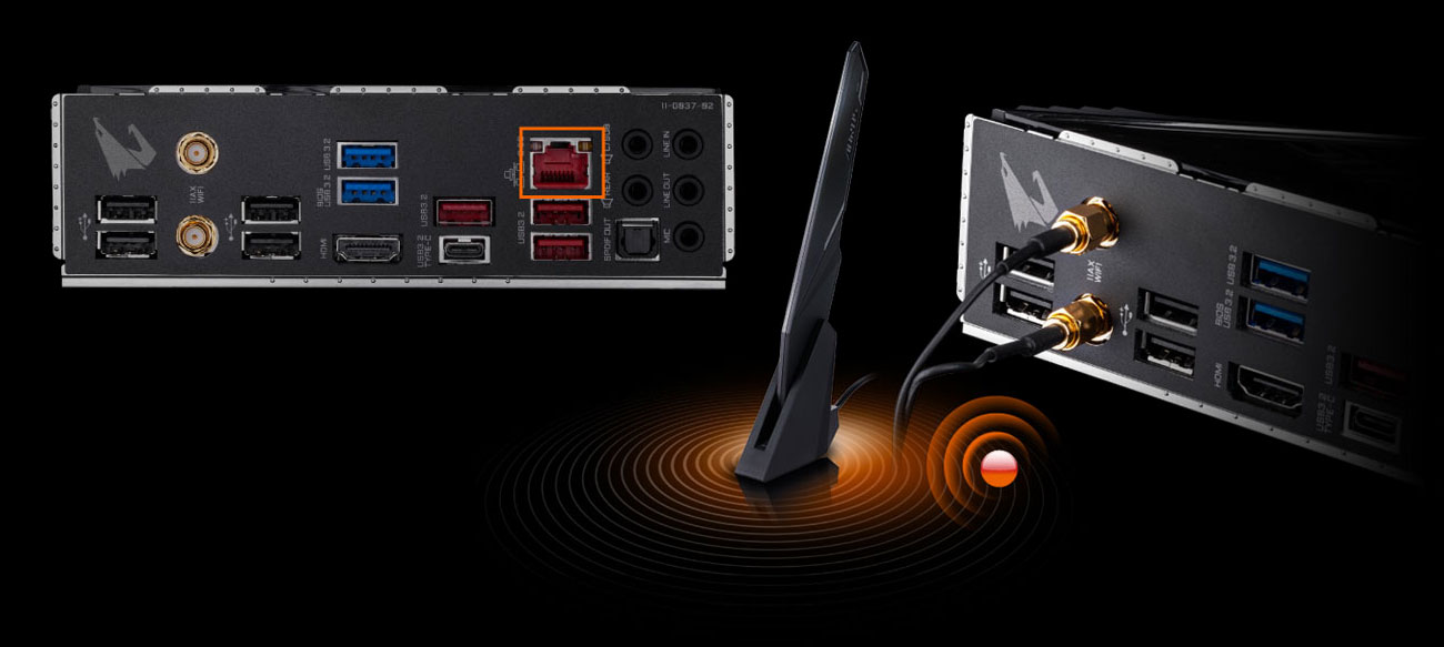 Gigabyte Z490 AORUS ULTRA - Łączność WiFi, LAN