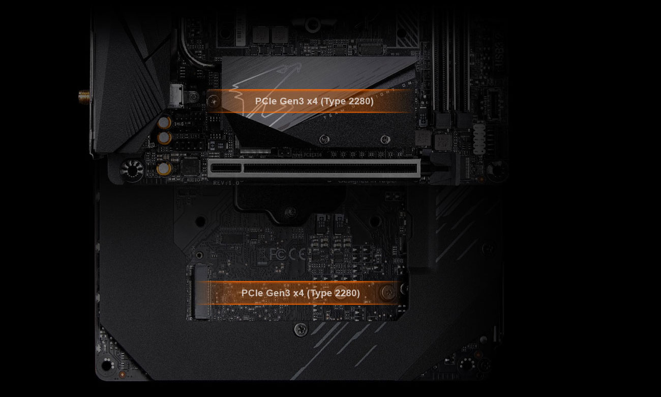 Gigabyte Z490I AORUS ULTRA - Złącza M.2