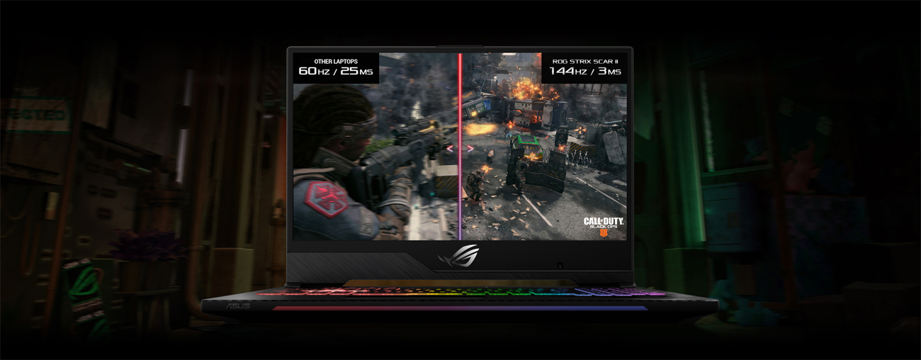 ASUS ROG Strix SCAR II ekran wąska ramka 144Hz