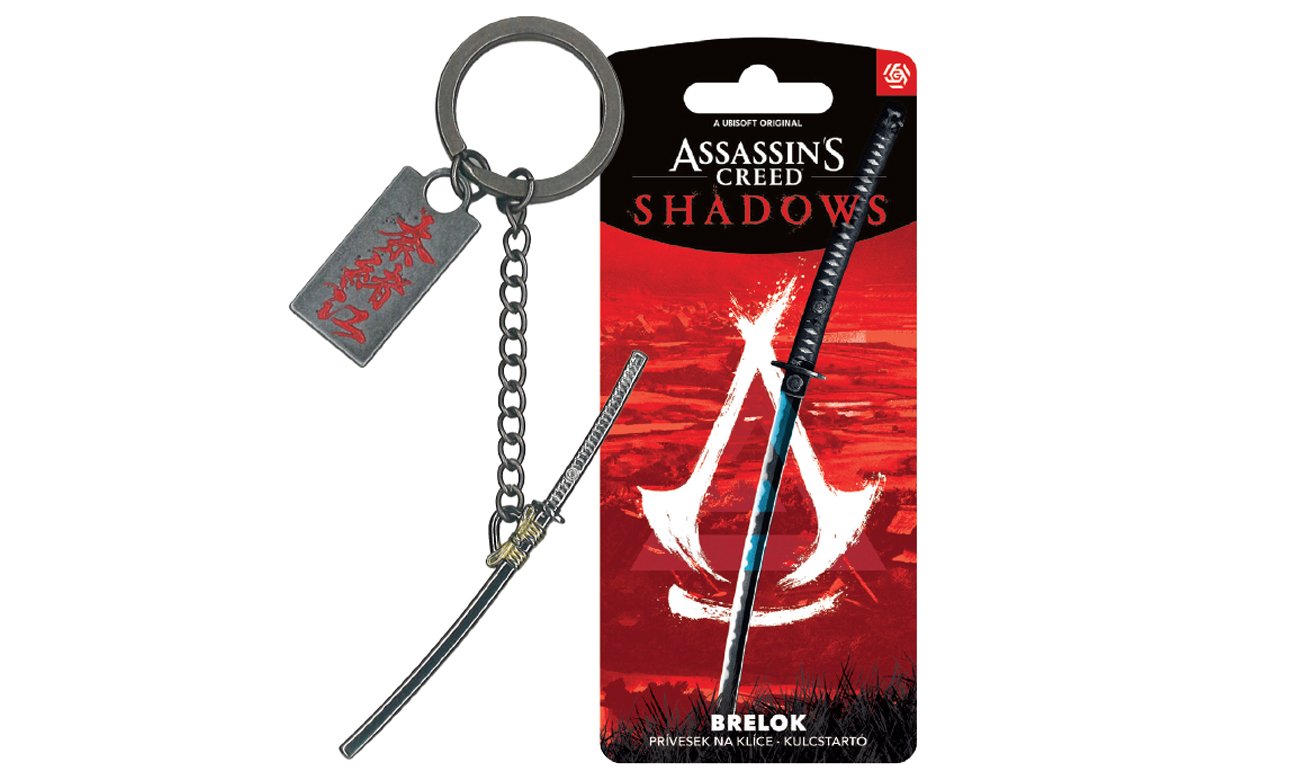 Brelok 3D GOOD LOOT Assassin's Creed Shadows Naoe Katana - Widok ogólny wraz z opakowaniem