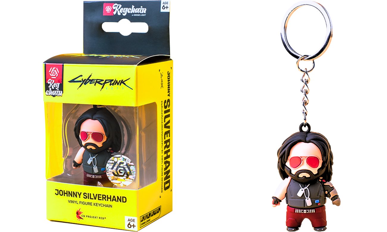 Brelok 3D Good Loot - Cyberpunk 2077 Johnny Silverhand - Widok ogólny z opakowaniem