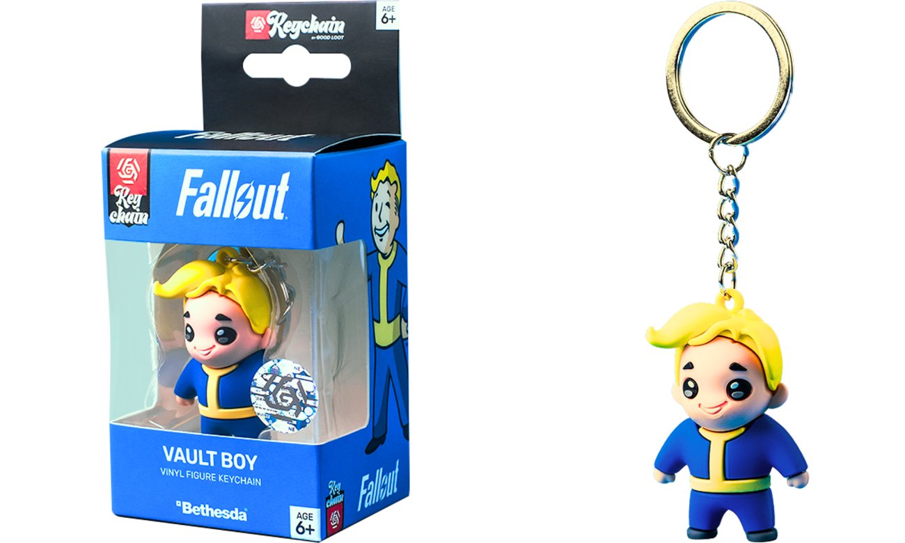 Brelok 3D Good Loot - Fallout Vault Boy - Widok ogólny z opakowaniem