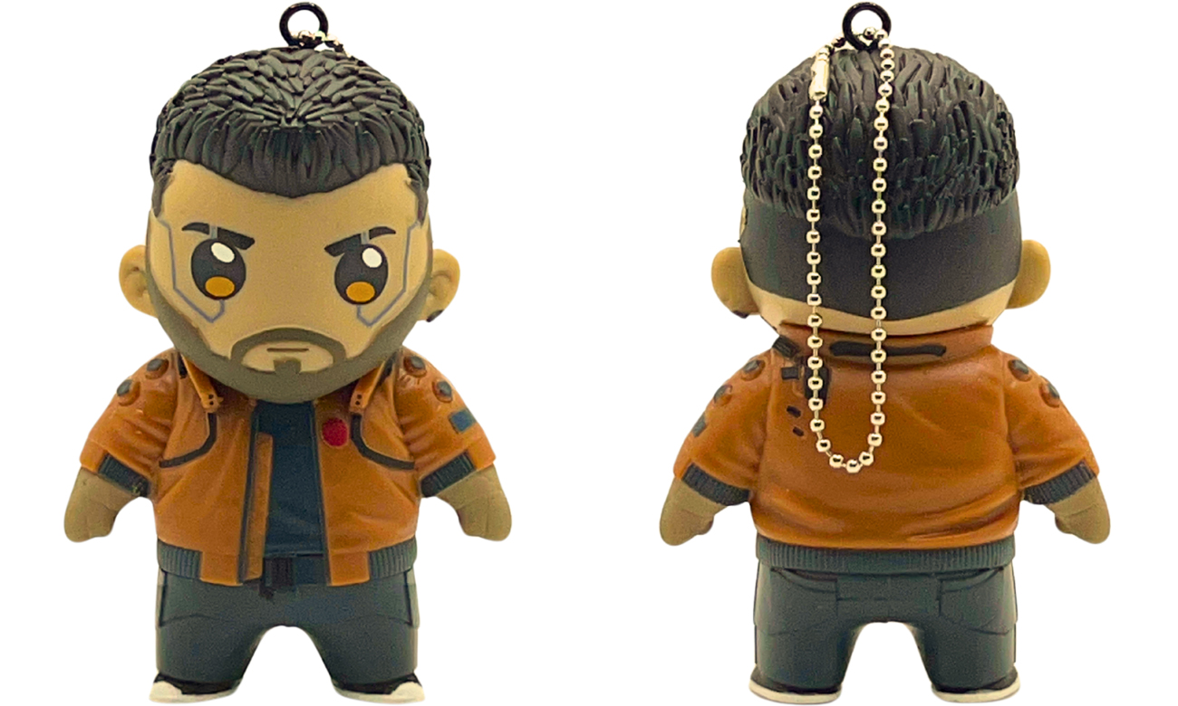 Figurka GOOD LOOT Hanging Figurine Cyberpunk 2077 - V-Male - Widok od przodu i od tyłu