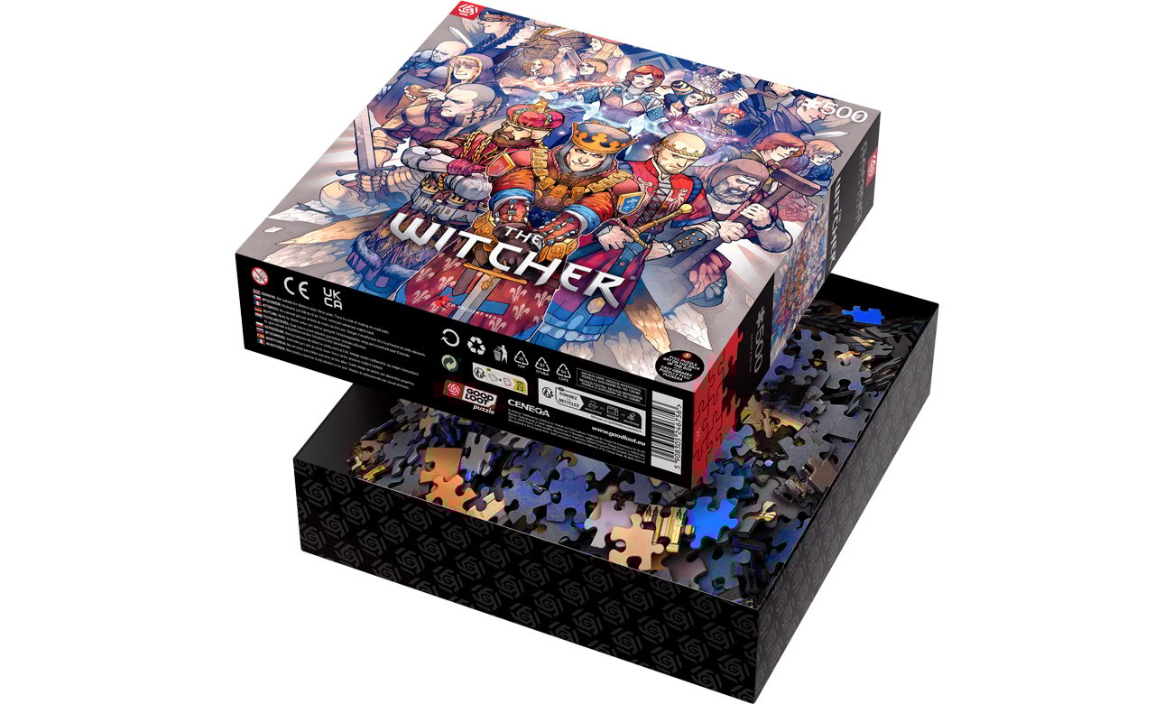 Puzzle Gaming: The Witcher – Northern Realms - Widok otwartego opakowania pod kątem