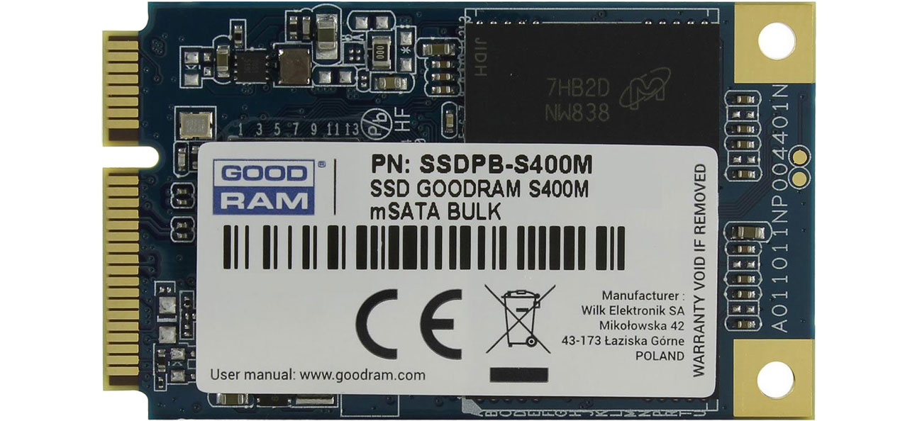 Dysk SSD GOODRAM 120GB mSATA SSD S400M SSDPB-S400M-120