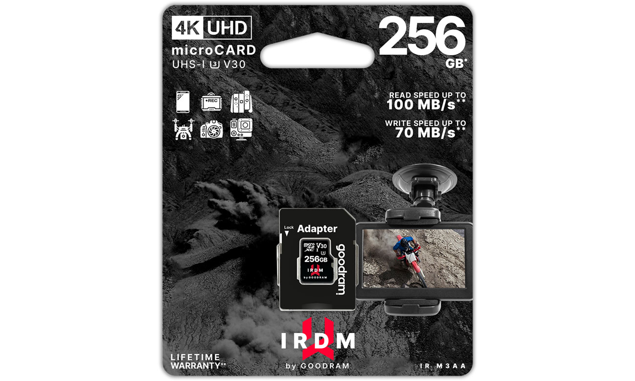 GOODRAM 256GB microSDXC IRDM 100MB/s UHS-I U3 V30 IR-M3AA-2560R12