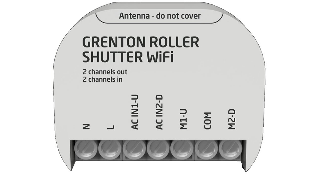 Bezprzewodowy moduł sterowania roletami Grenton Roller Shutter Wi-Fi - Widok od przodu