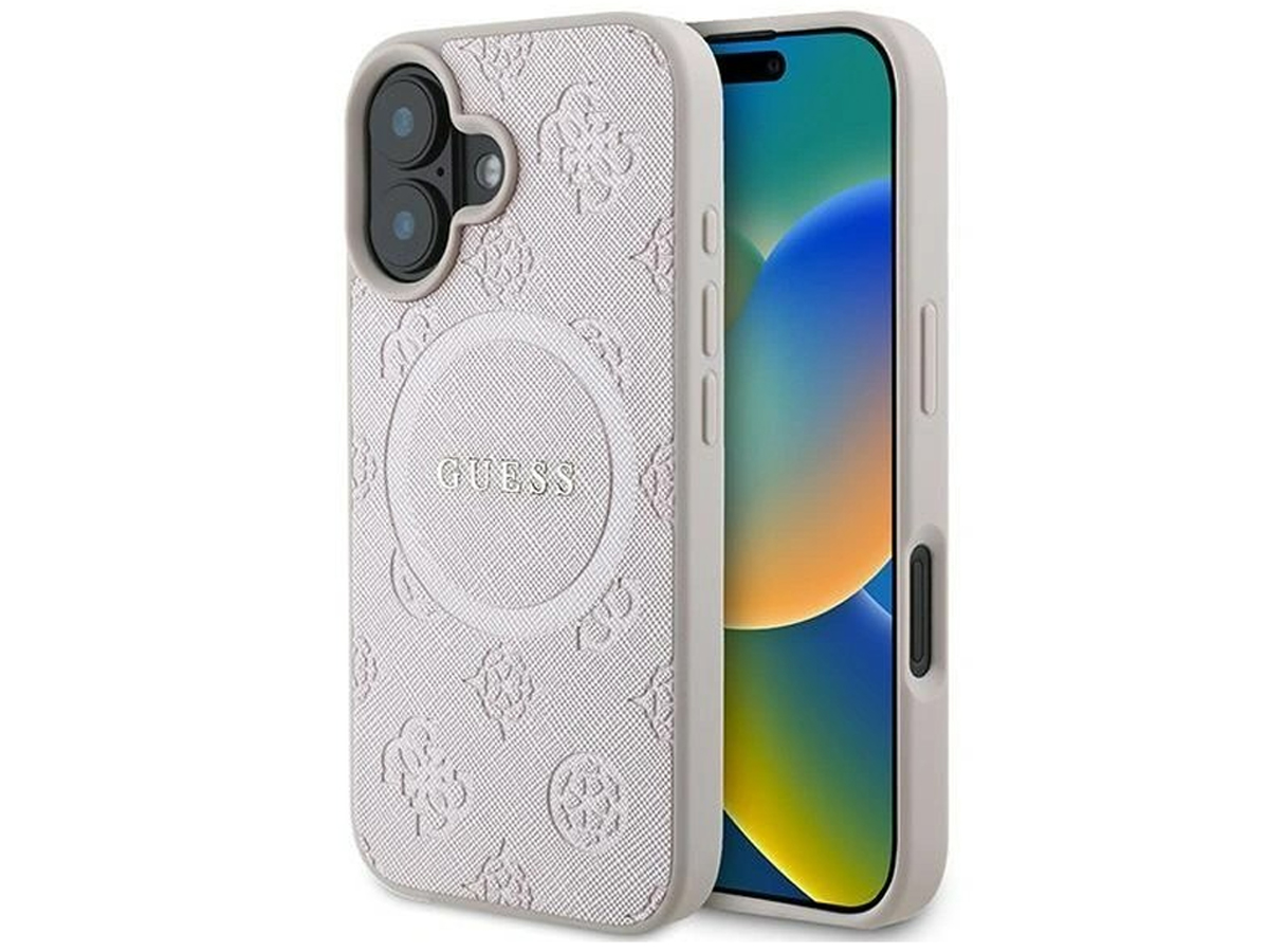 Etui Guess Saffiano Peony Classic Logo do iPhone 16 Pro Max czarny