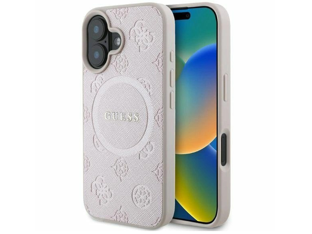 Etui Guess Saffiano Peony Classic Logo do iPhone 16 Pro Max czarny