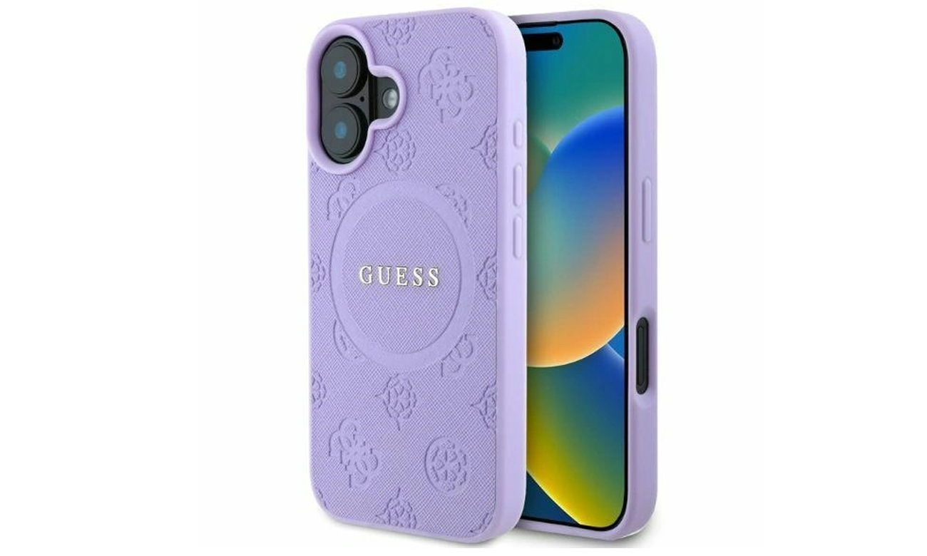 Etui Guess Saffiano Peony Classic Logo do iPhone 16 Pro Max czarny