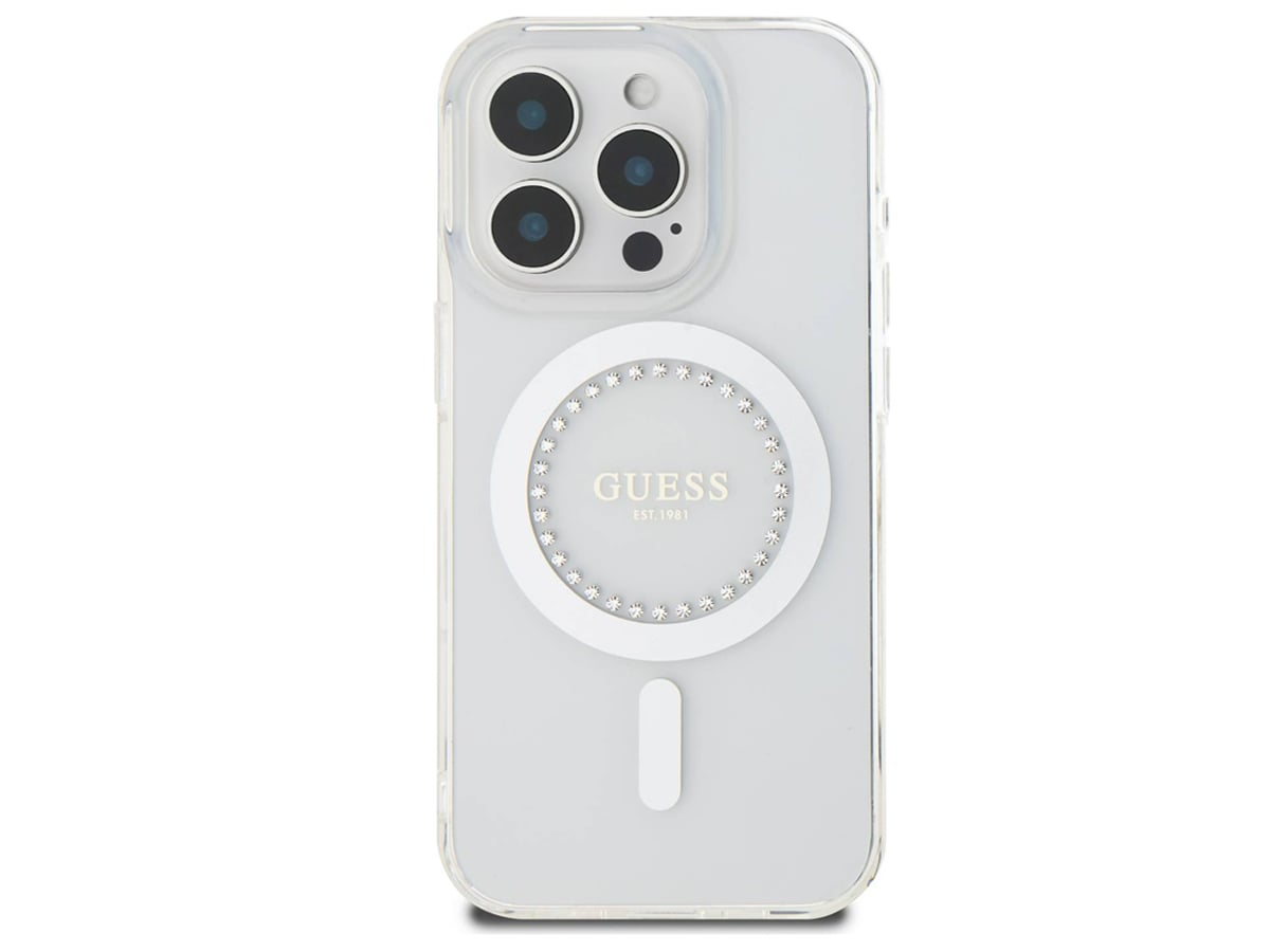Etui Guess IML Rhinestones do iPhone 16 Pro Max różowy
