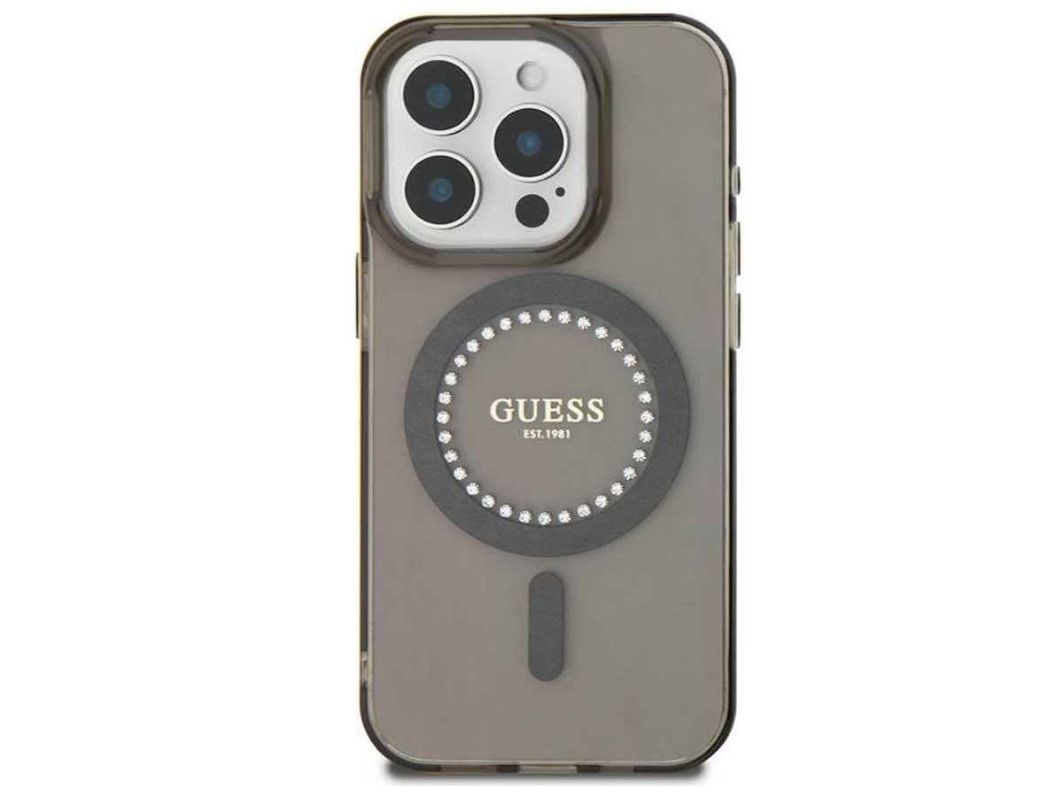 Etui Guess IML Rhinestones do iPhone 16 Pro Max różowy