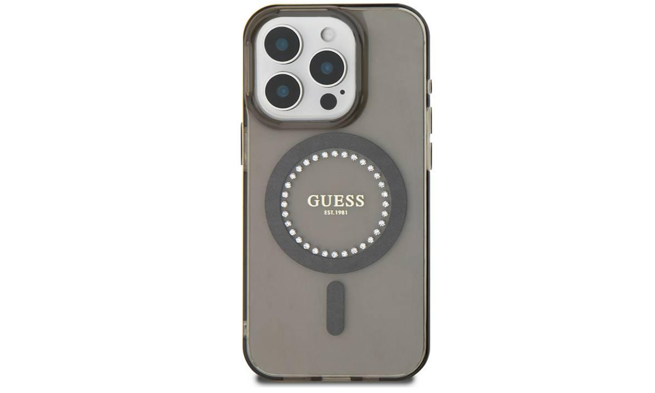 Etui Guess IML Rhinestones do iPhone 16 Pro czarny