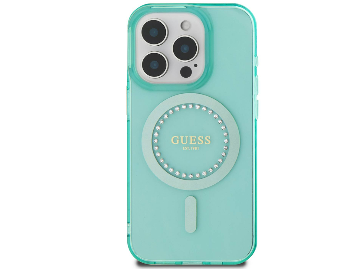 Etui Guess IML Rhinestones do iPhone 16 Pro Max różowy