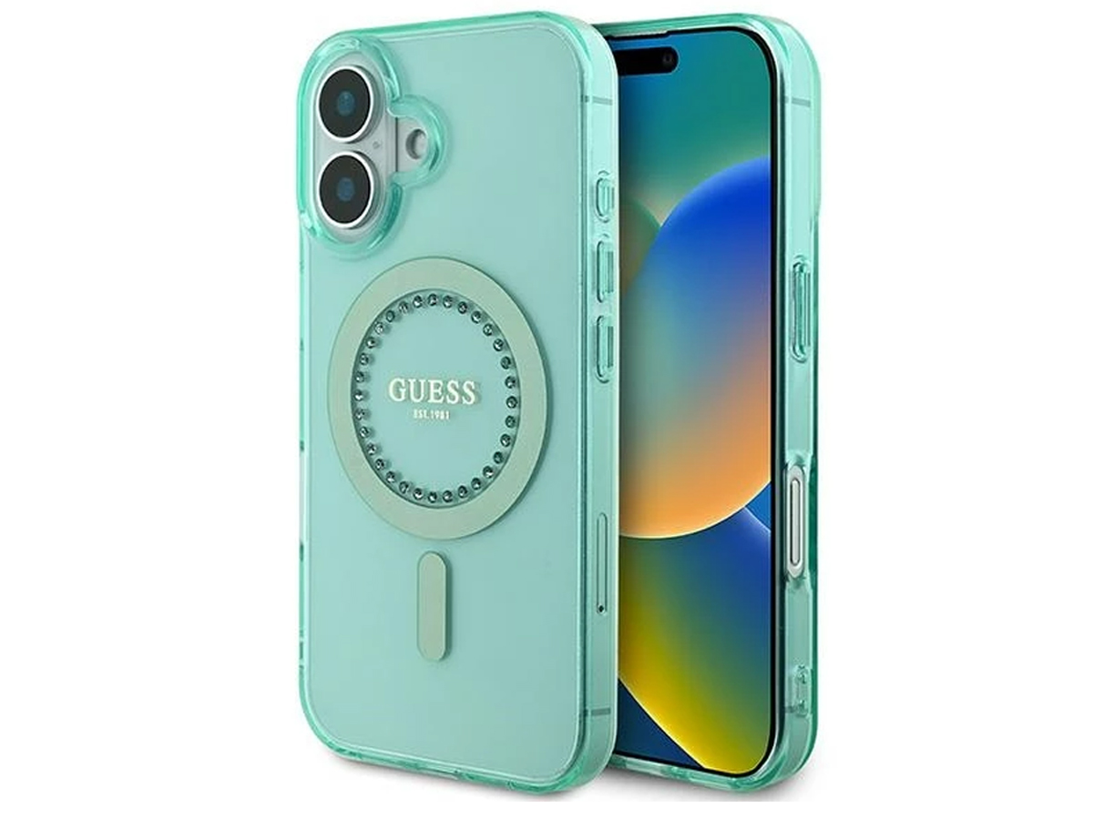 Etui Guess IML Rhinestones do iPhone 16 Pro Max różowy