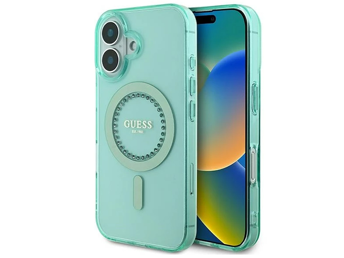 Etui Guess IML Rhinestones do iPhone 16 Pro Max różowy