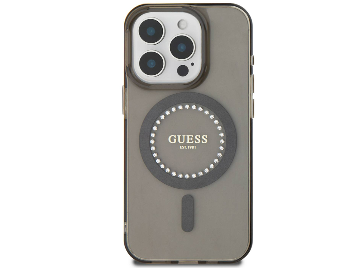 Etui Guess IML Rhinestones do iPhone 16 Pro Max różowy
