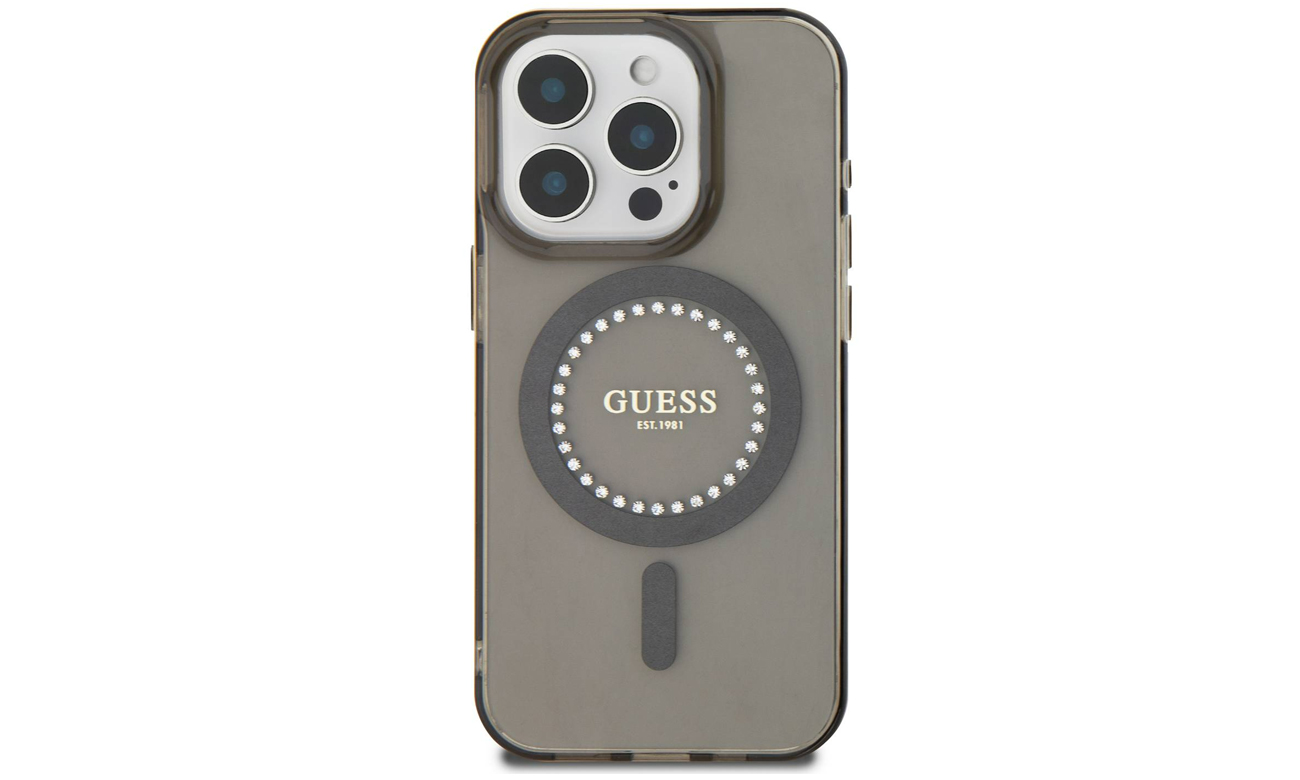 Etui Guess IML Rhinestones do iPhone 16 Pro Max czarny