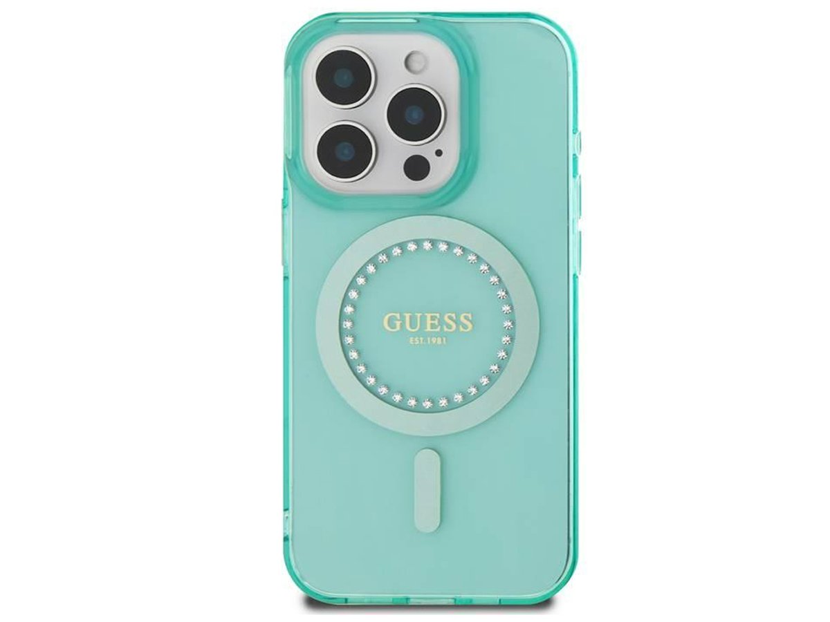 Etui Guess IML Rhinestones do iPhone 16 Pro Max różowy