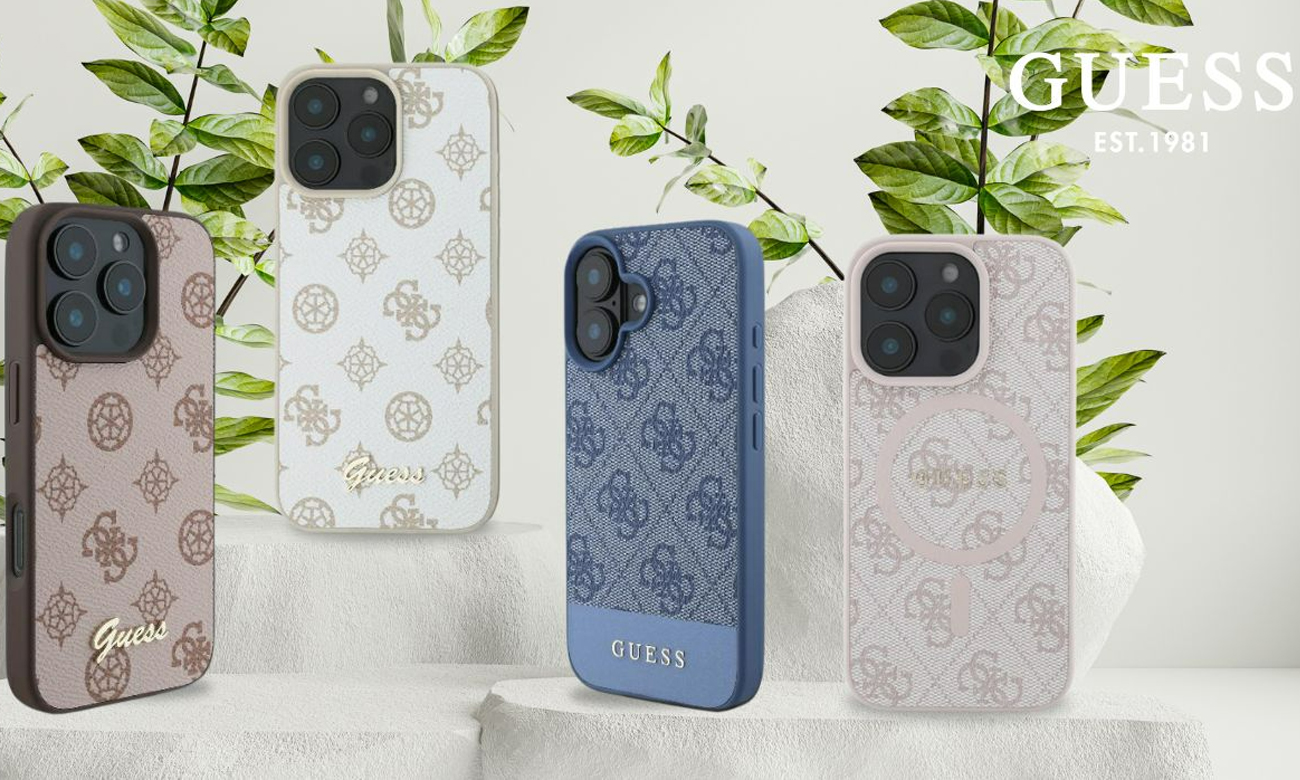 Guess Peony Script Logo Hülle für iPhone 16 Pro Max Braun