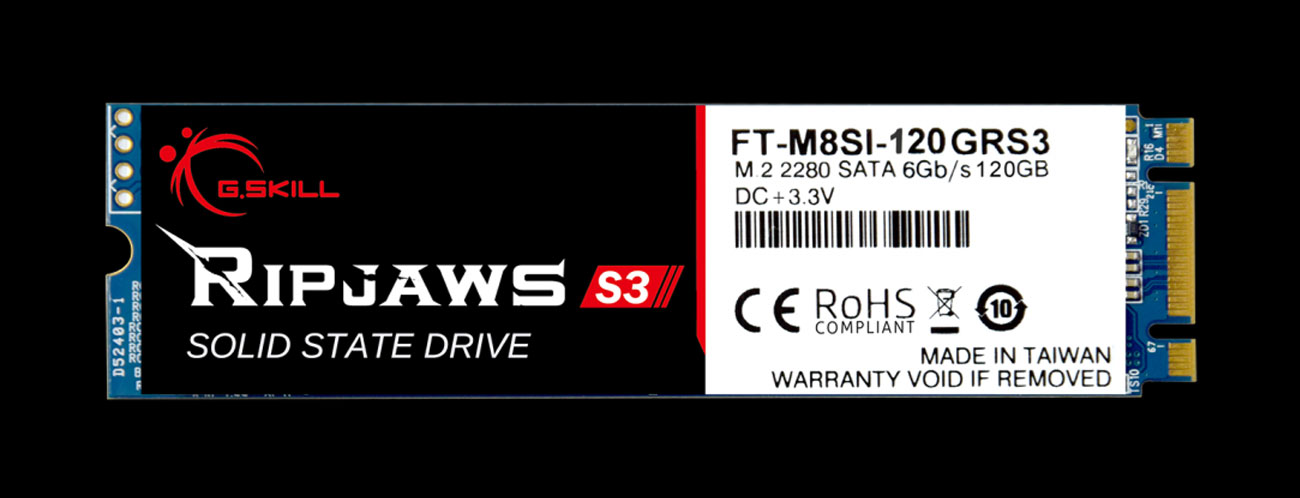 Dysk SSD G.SKILL 120GB M.2 2280 Ripjaws S3 FT-M8SI-120GRS3