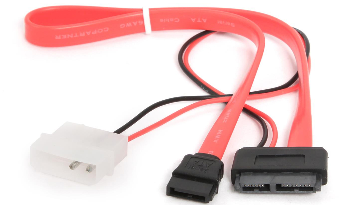 Kable do napędów i dysków Gembird SATA DATA SLIMLINE+zasilający 0.35m CC-SATA-C2