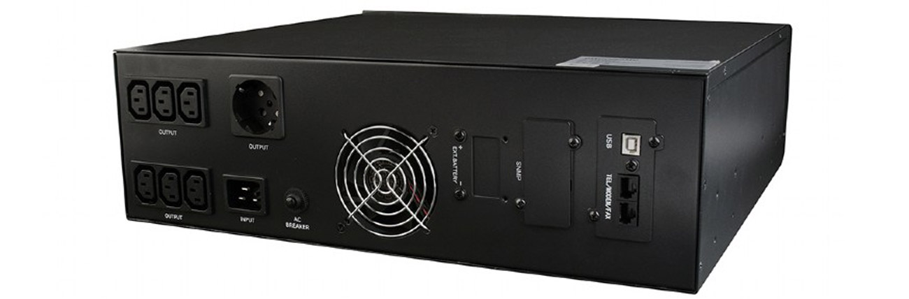 Gembird Energenie Rack 1800W LCD widok z tyłu, gniazda