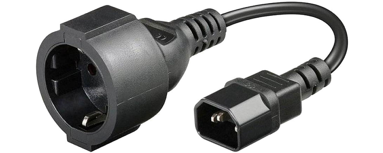 Kabel zasilający Gembird Zasilający IEC 320 C14->SCHUKO(F) DO UPS 15CM PC-SFC14M-01