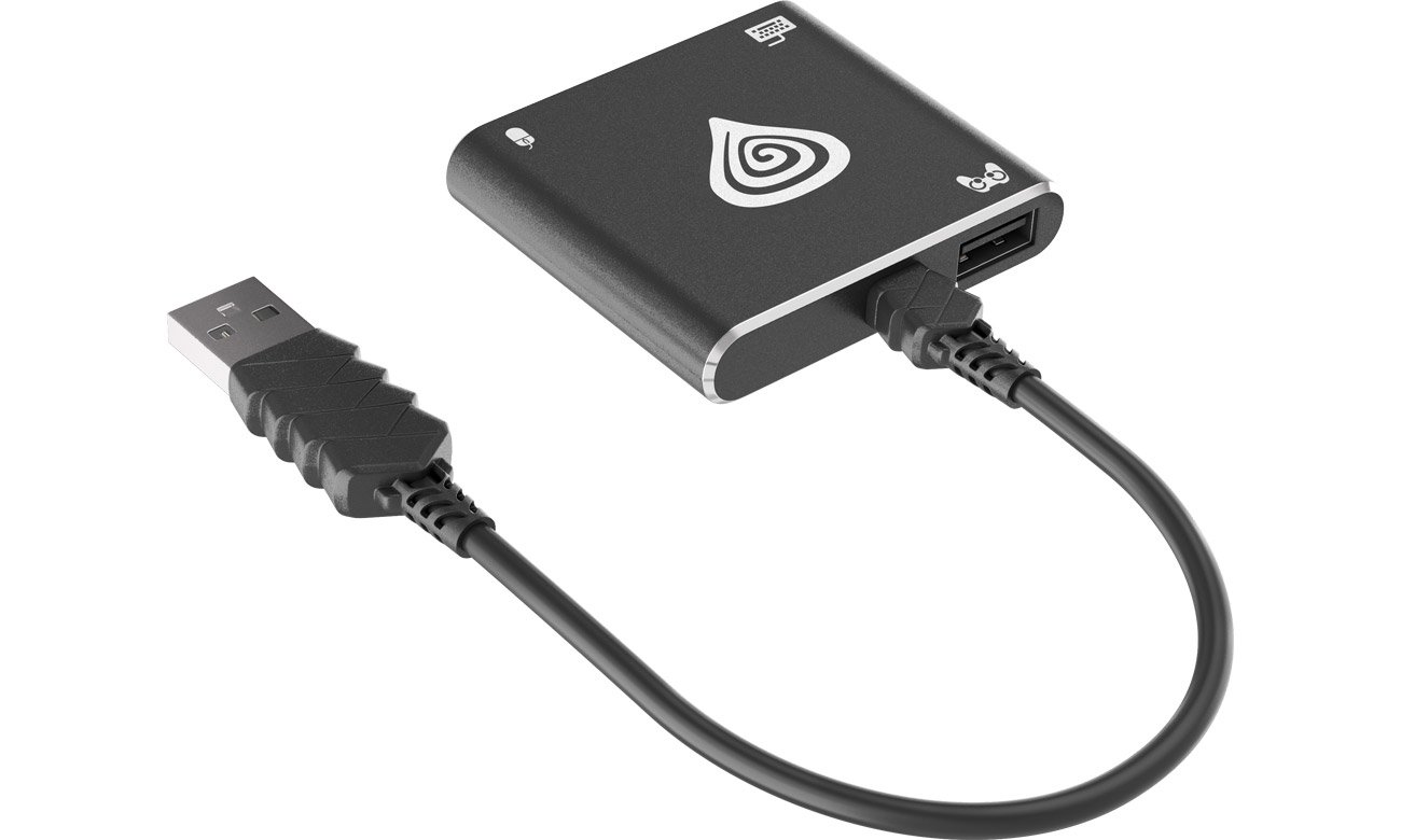 Adapter myszki i klawiatury Genesis Tin 200 do konsol - Widok od tyłu pod kątem