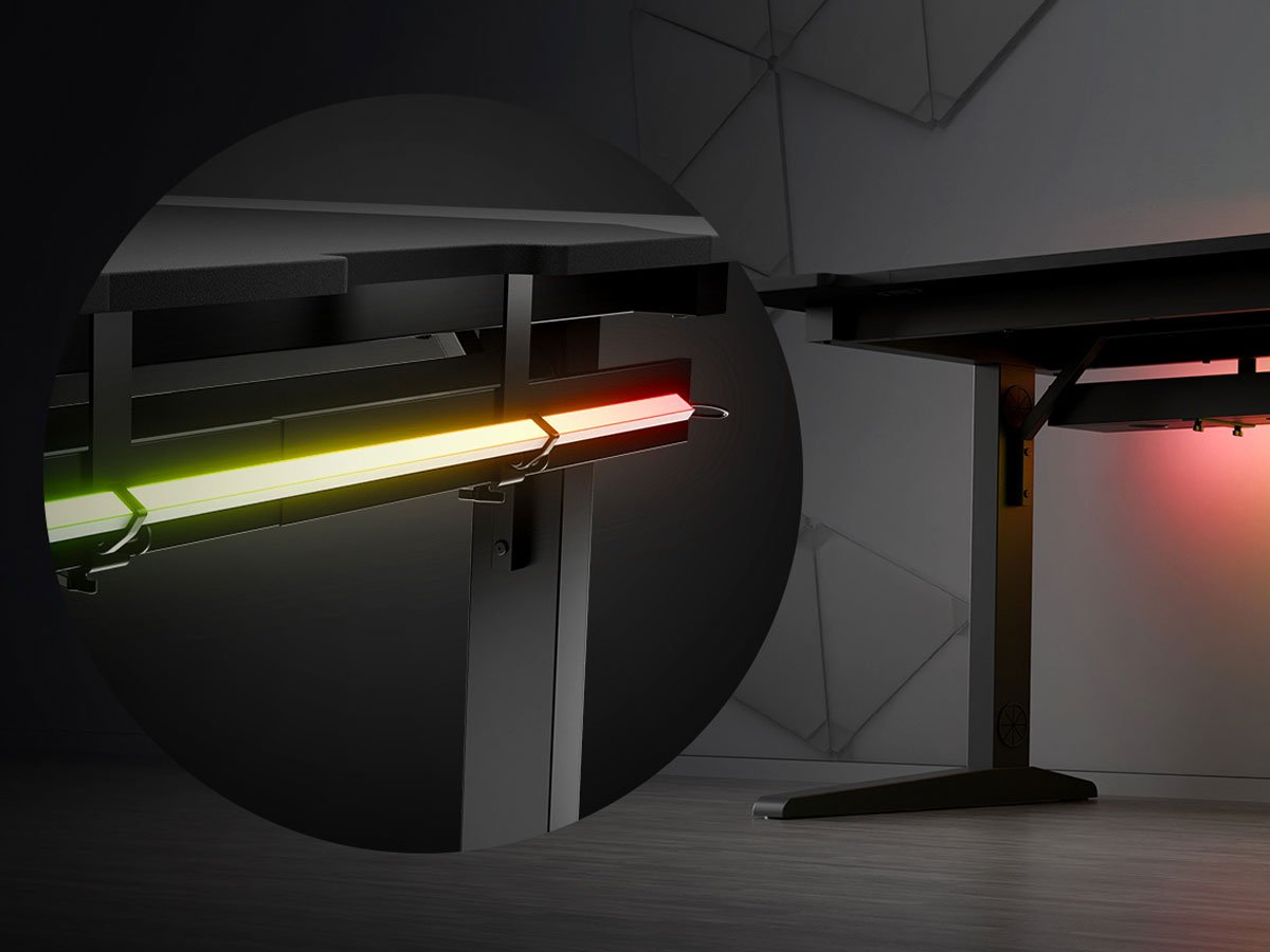 Biurko gamingowe Genesis HOLM MODULAR 180 - Podświetlenie LED dla lepszego klimatu