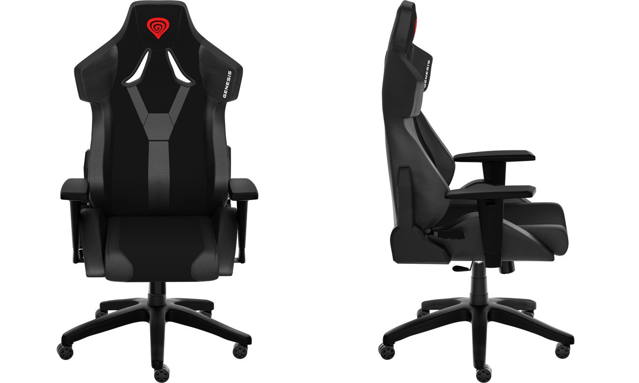 Fotel gamingowy Genesis Nitro 650 Onyx Black - Widok od przodu i z boku