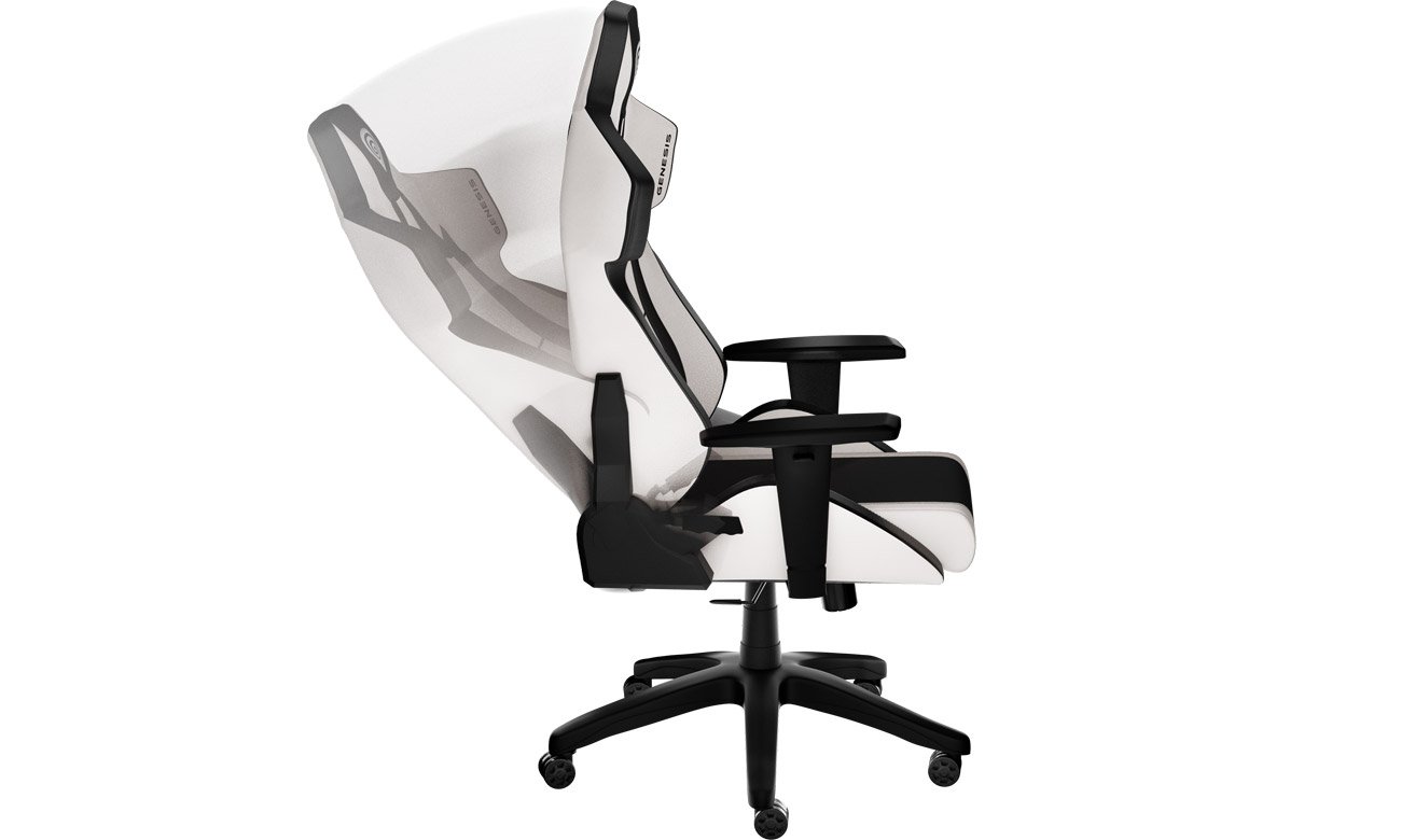 Fotel gamingowy Genesis Nitro 650 Howlite White - Widok z boku, regulacja