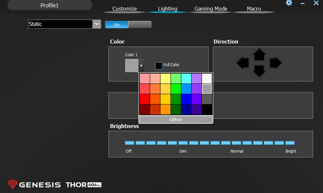 Genesis Thor 404 TKL Kailh Brown RGB Software