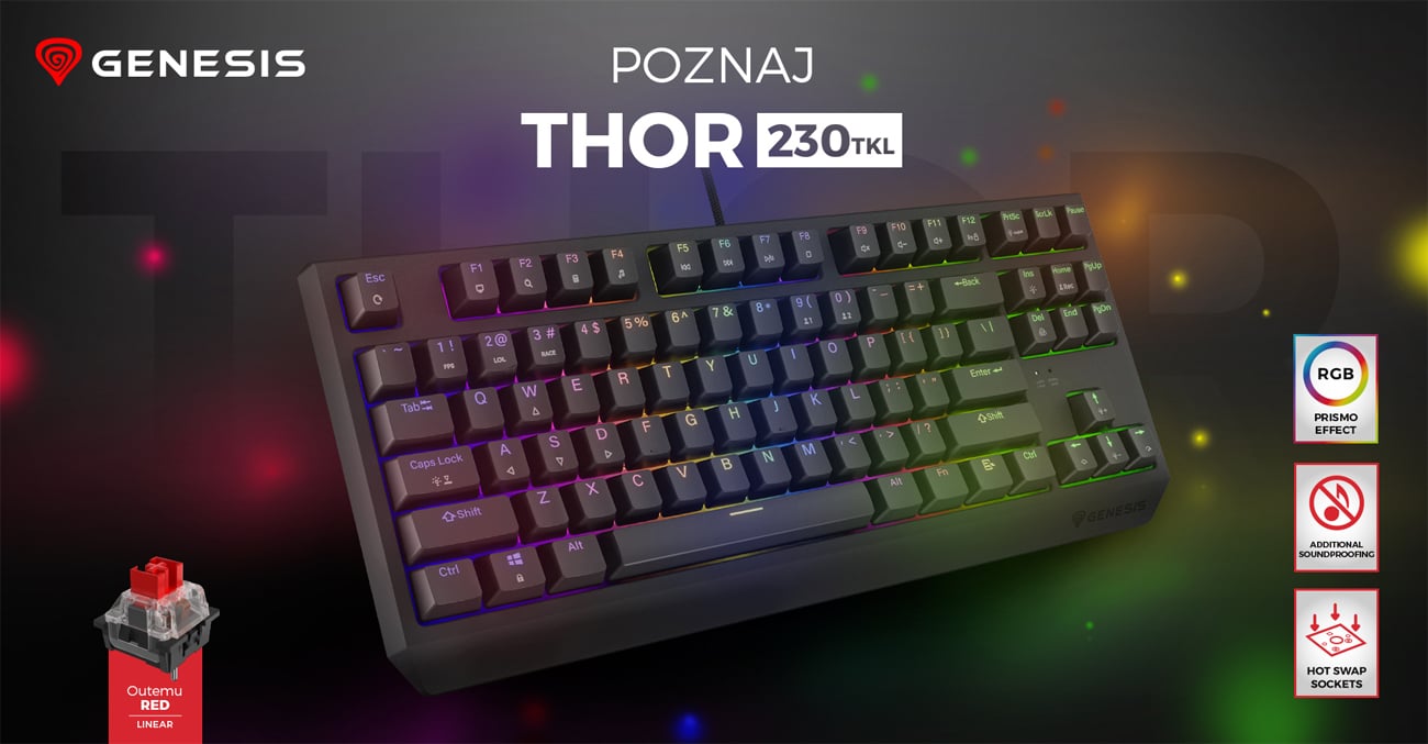 Genesis THOR 230 TKL US OUTEMU RED