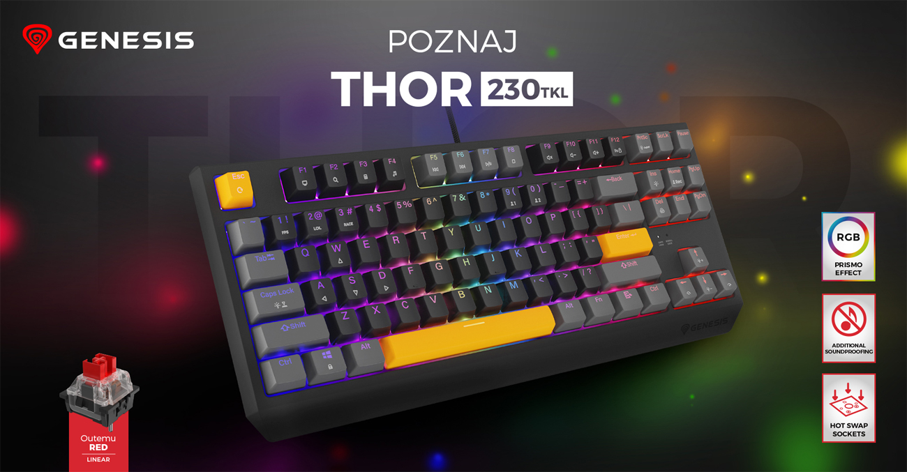 Genesis THOR 230 TKL US OUTEMU RED
