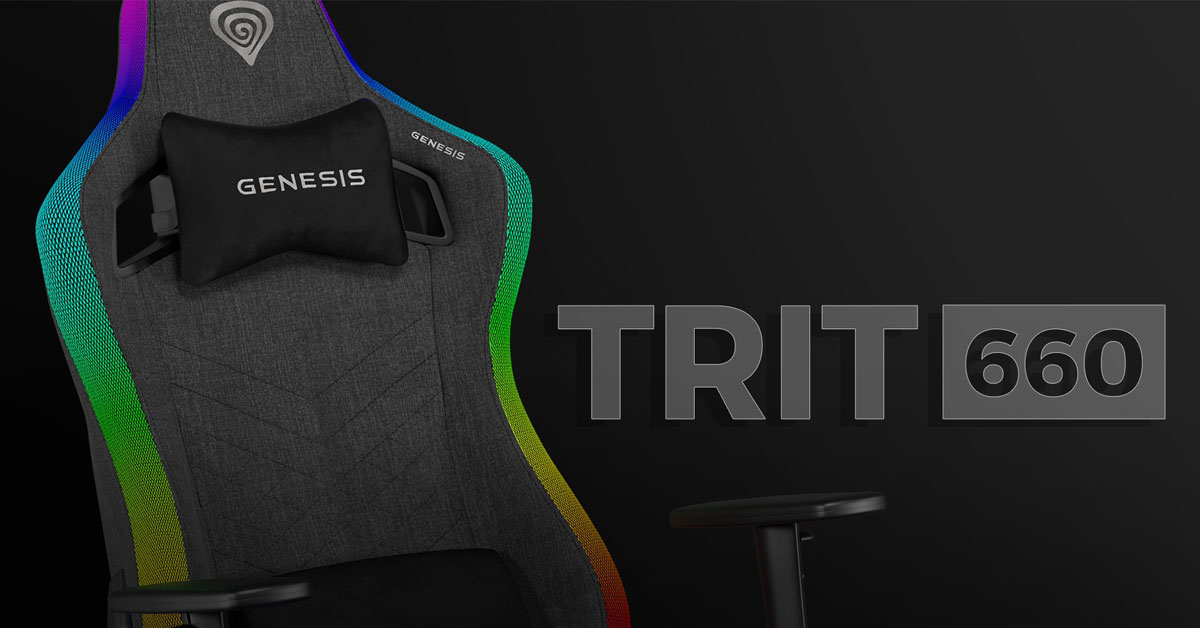 Fotel gamingowy Genesis Trit 660 RGB Szary - Grafika z tłem