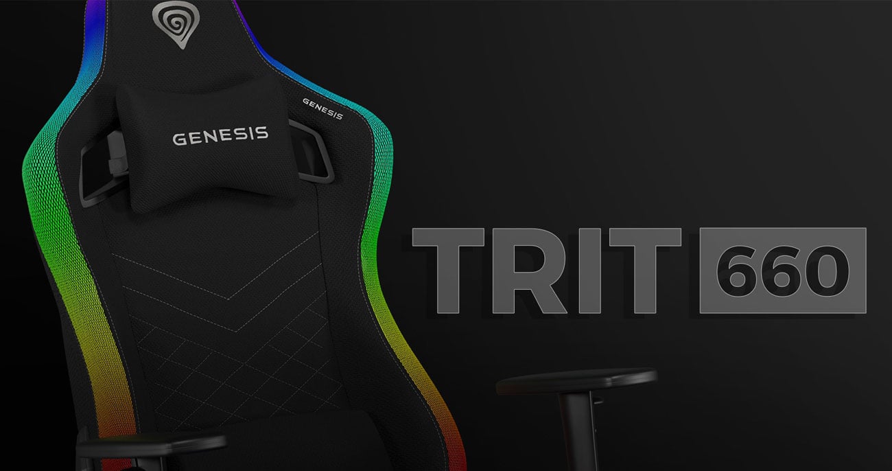 Fotel gamingowy Genesis Trit 660 RGB Czarny - Grafika z tłem