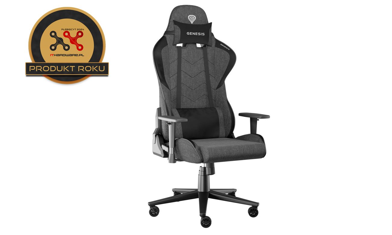 Fotel gamingowy Genesis Nitro 550 G2 Szary - Widok od przodu i od tyłu
