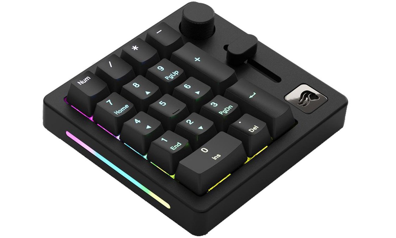 Klawiatura numeryczna Glorious PC Gaming Race GMMK Wireless Numpad Czarna - Widok od góry pod kątem