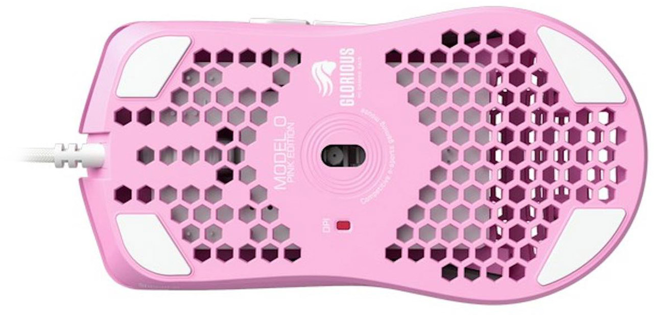 Mysz dla graczy Glorious PC Gaming Race Model O- Pink - Widok od dołu