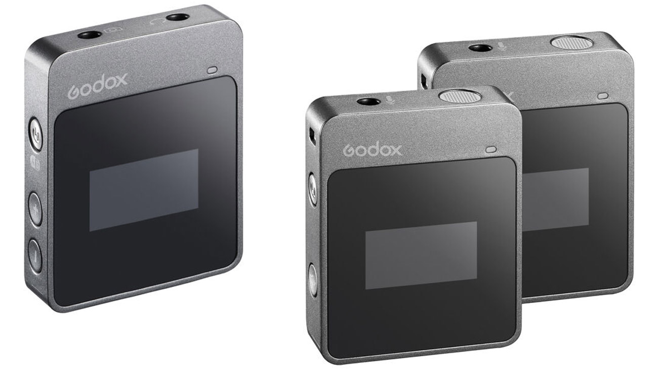 Bezprzewodowy system mikrofonowy Godox Movelink M2 2.4 GHz - Widok od przodu pod kątem