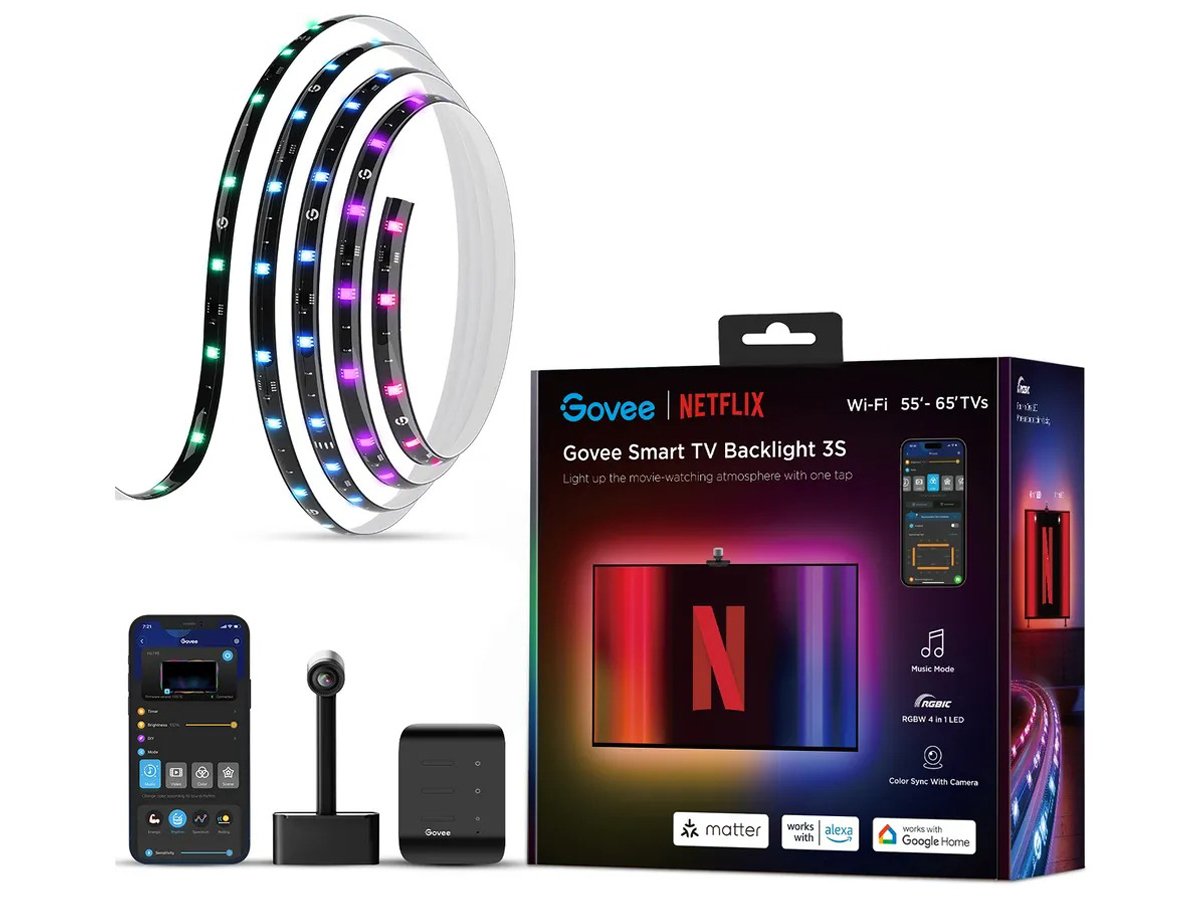 Govee H6098 LED-Streifen Hintergrundbeleuchtung für TV 55-65 Zoll Netflix - Allgemeine Ansicht mit Verpackung