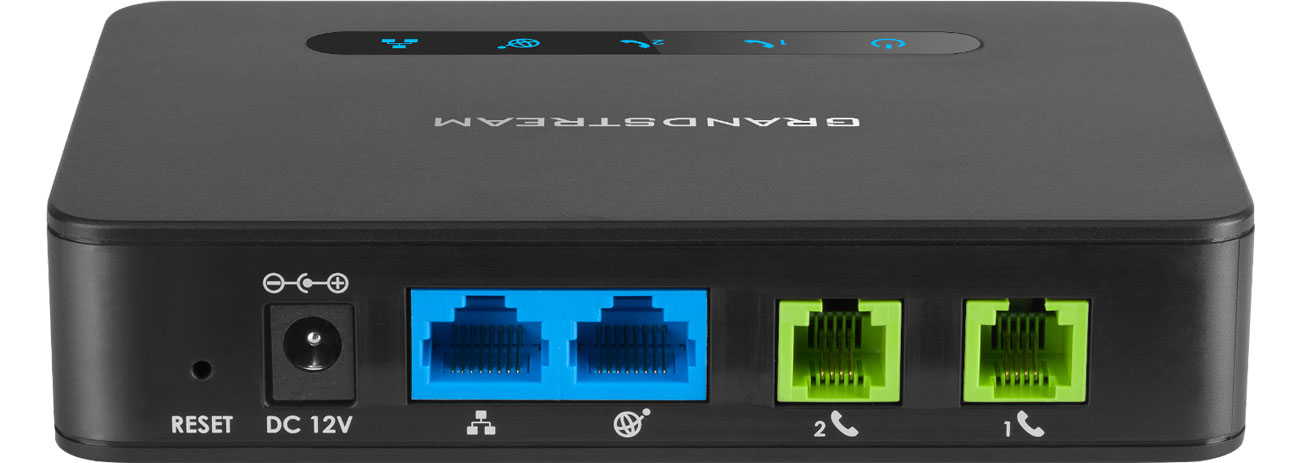 Grandstream HT 812 Złącza 2x10/100/1000Mbit 2xFXS 2xSIP