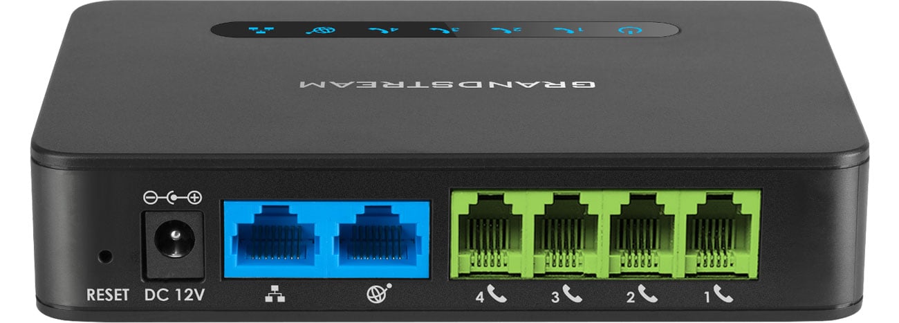 Grandstream HT 814 Złącza 2x10/100/1000Mbit 4xFXS 4xSIP