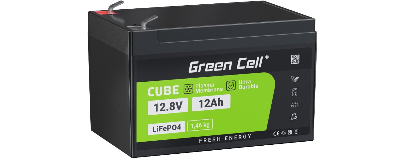 Akumulator Green Cell LiFePO4 12 Ah 12,8 V 153,6 Wh