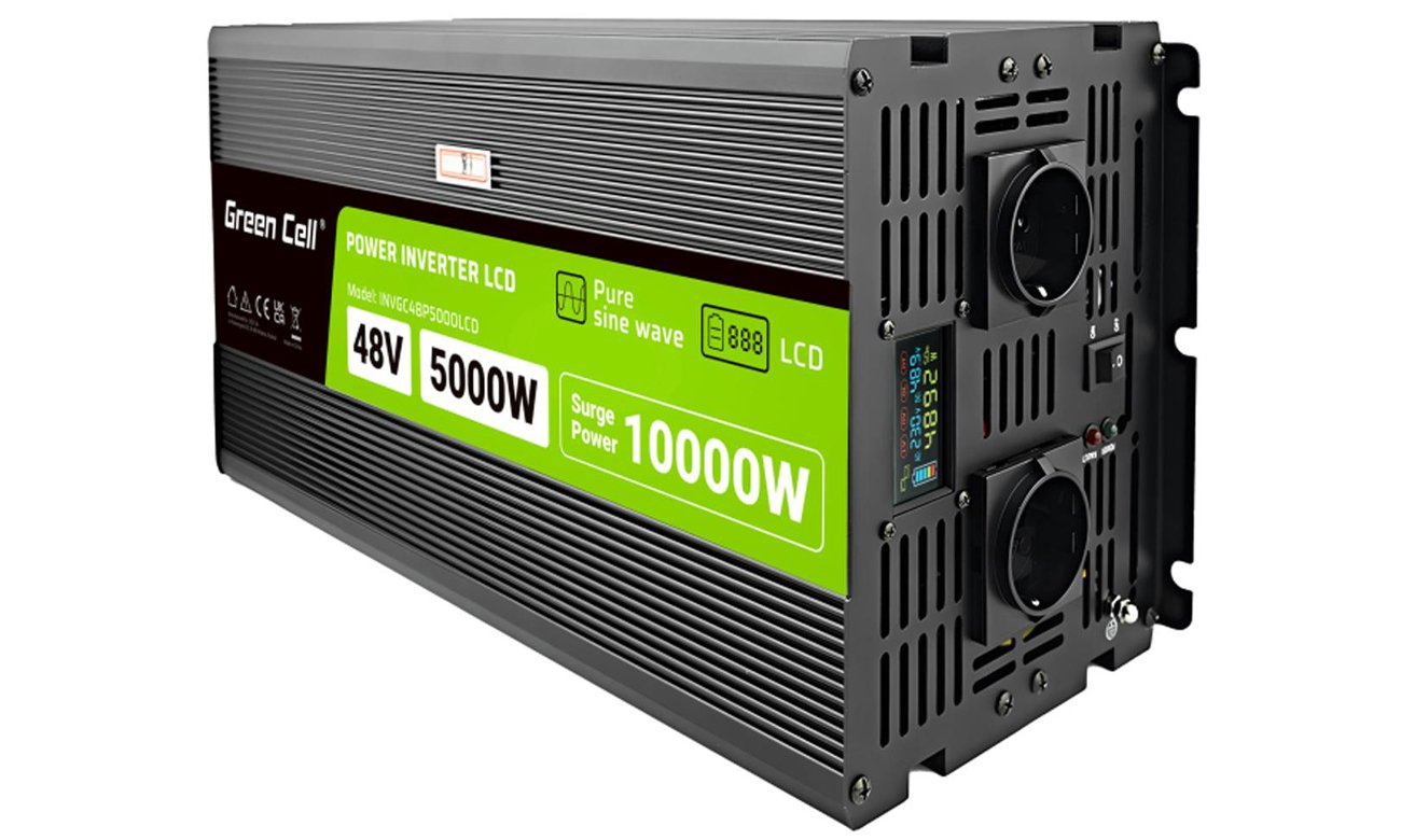 Green Cell PowerInverter LCD 48 V 5000W/10000W (czysty sinus)