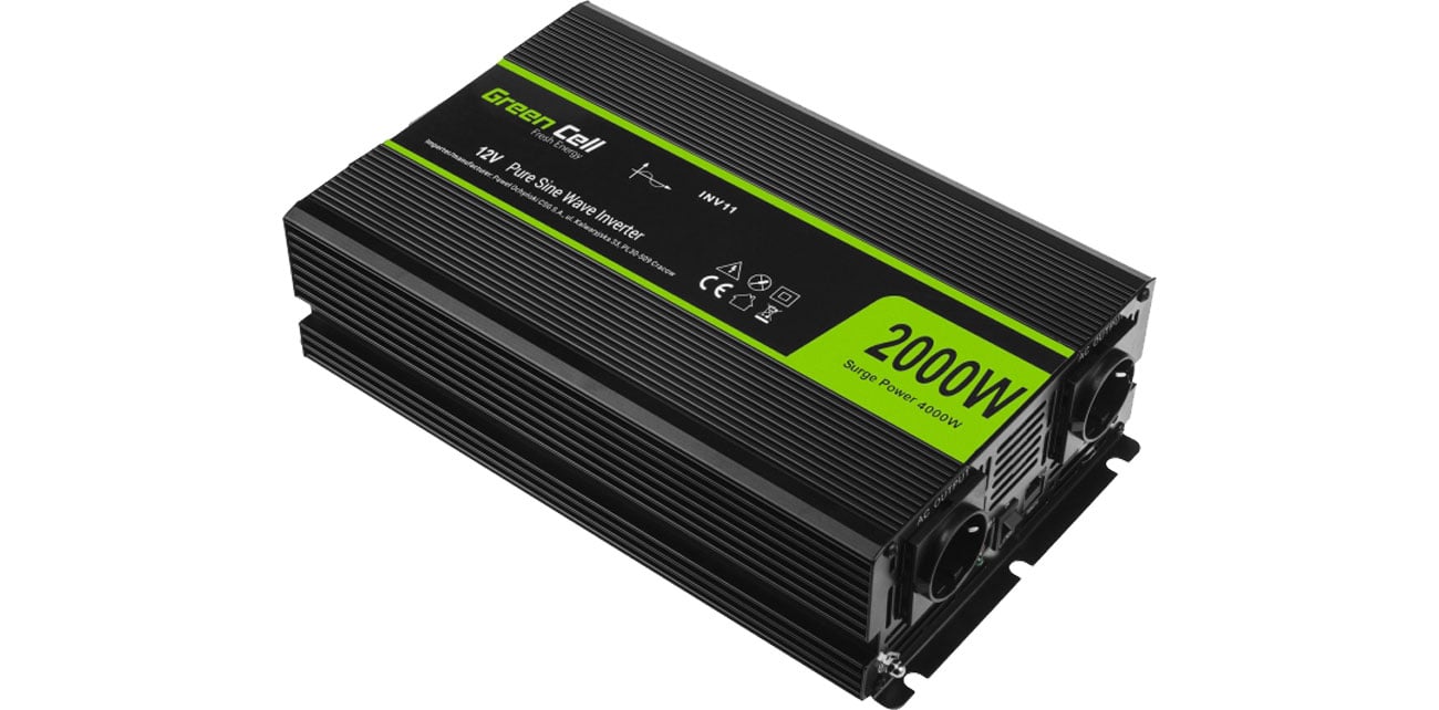 Green Cell Przetwornica napięcia 12V na 230V 2000W/4000W INV11