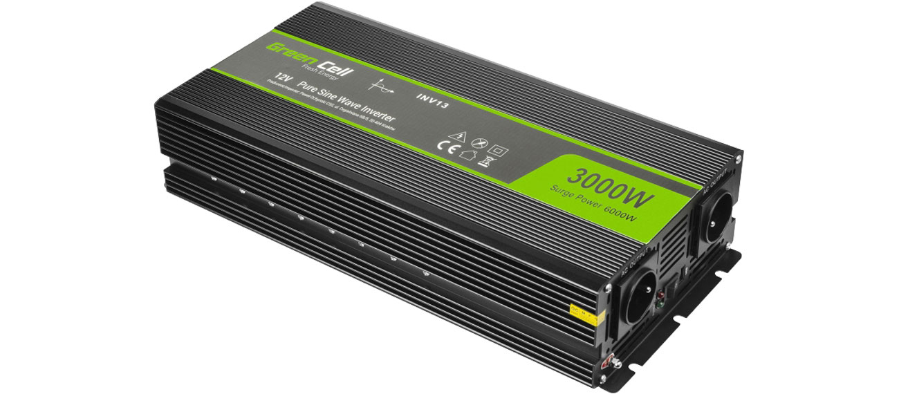 Green Cell Przetwornica napięcia 12V na 230V 3000W/6000W INV15