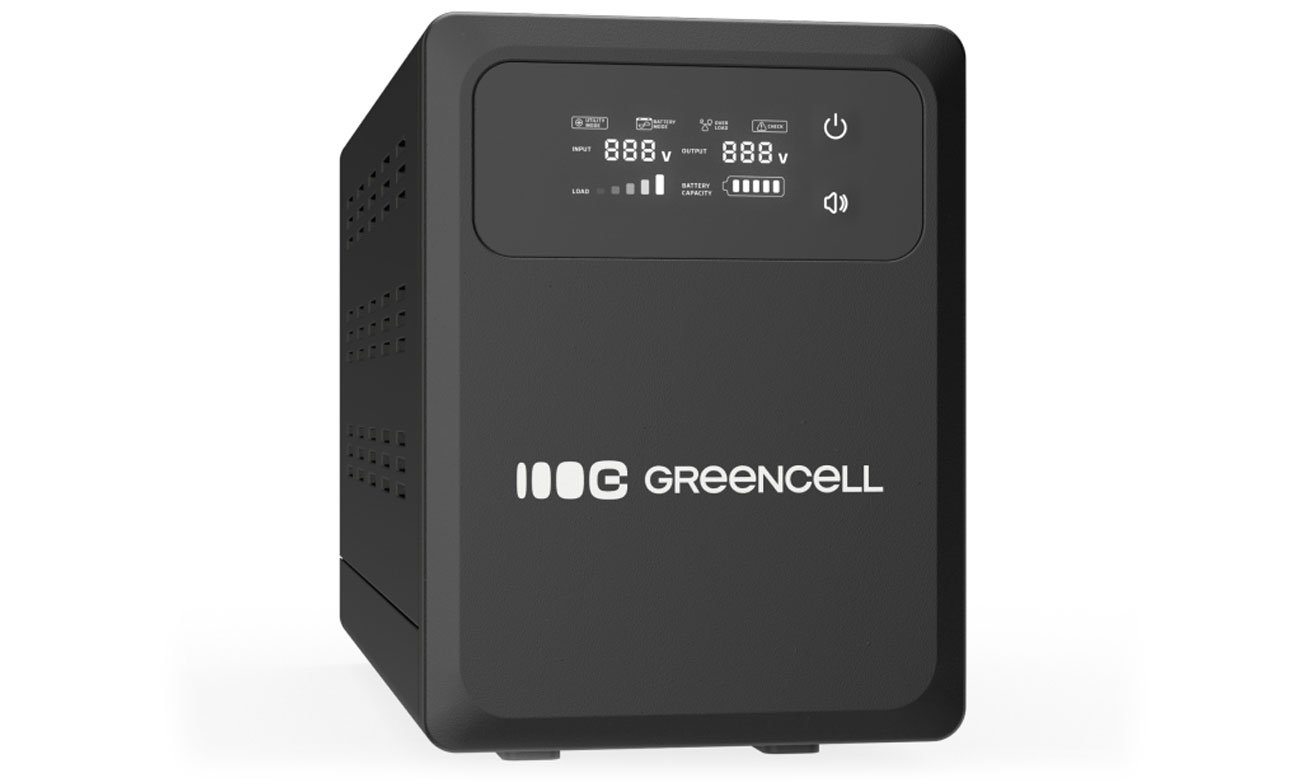 Green Cell AVR UPS 2000VA 1200W PowerCore 24 VDC z LCD